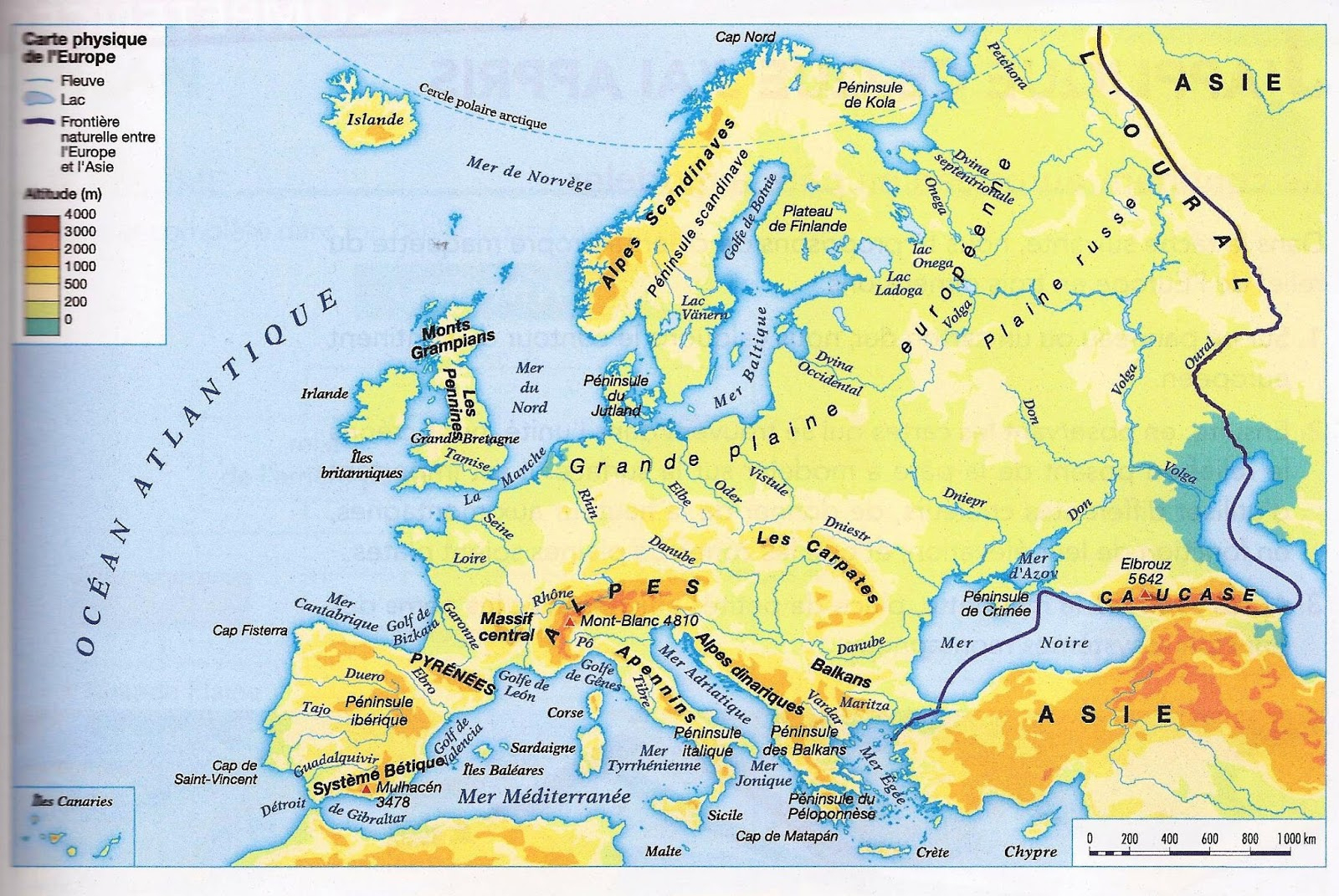 Le Français Du Collège: Le Relief De L'europe pour Carte De L Europe En Relief