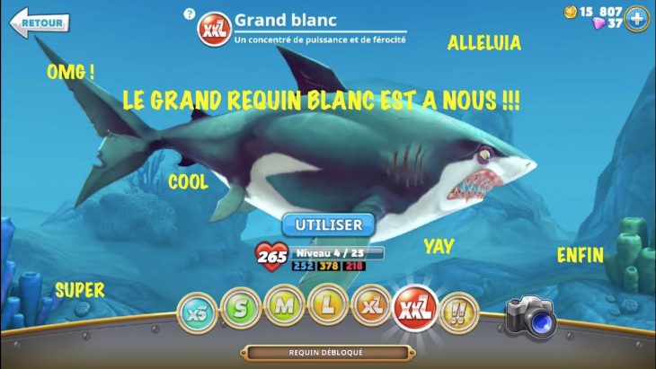 Le Grand Requin Blanc Débloqué ! – Hungry Shark World #4 à Tous Les Jeux De Requin