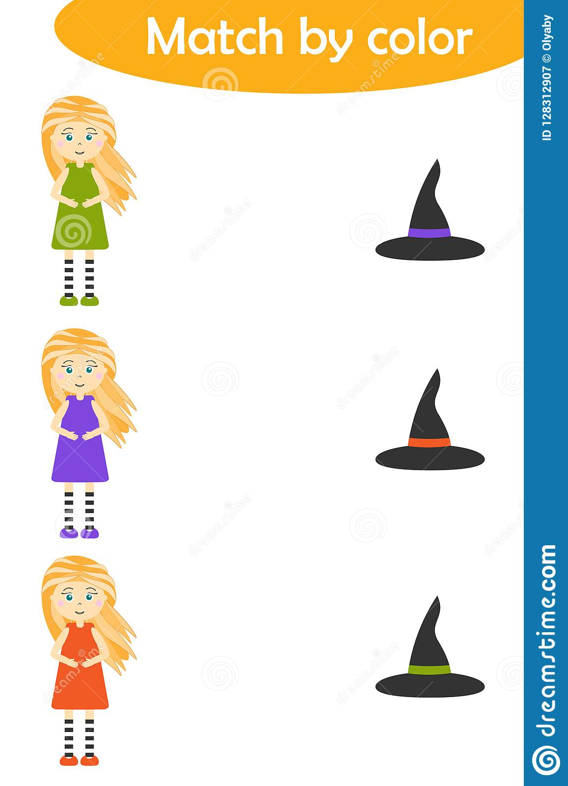 Le Jeu D&amp;#039;assortiment De Halloween Pour Des Enfants, Relient destiné Jeu Des Chapeaux 