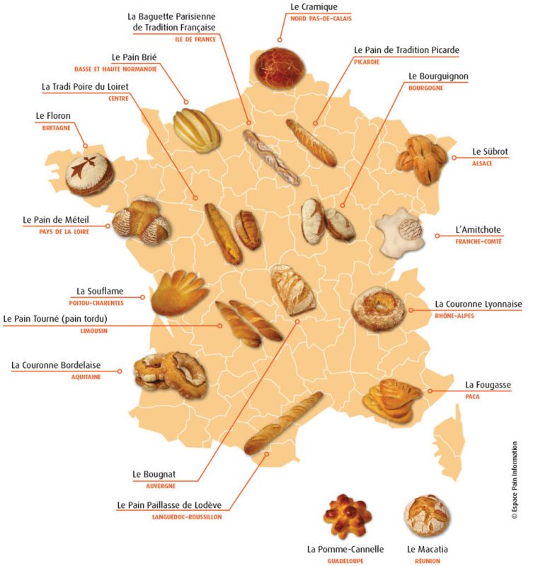 Le Pain De Nos Régions – Espace Pain Rmation dedans La Carte De France Et Ses Régions