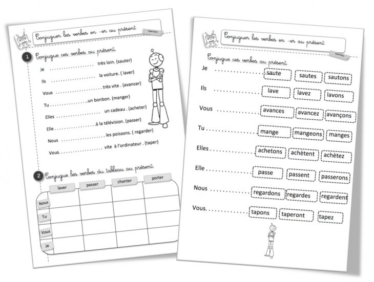 Le Présent Des Verbes En -Er : Exercice De Conjugaison concernant Exercice De Ce2 Gratuit