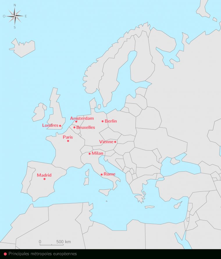 Les Dix Principales Métropoles De L'ue – 3E – Carte avec Liste Des Pays De L Union Européenne Et Leurs Capitales