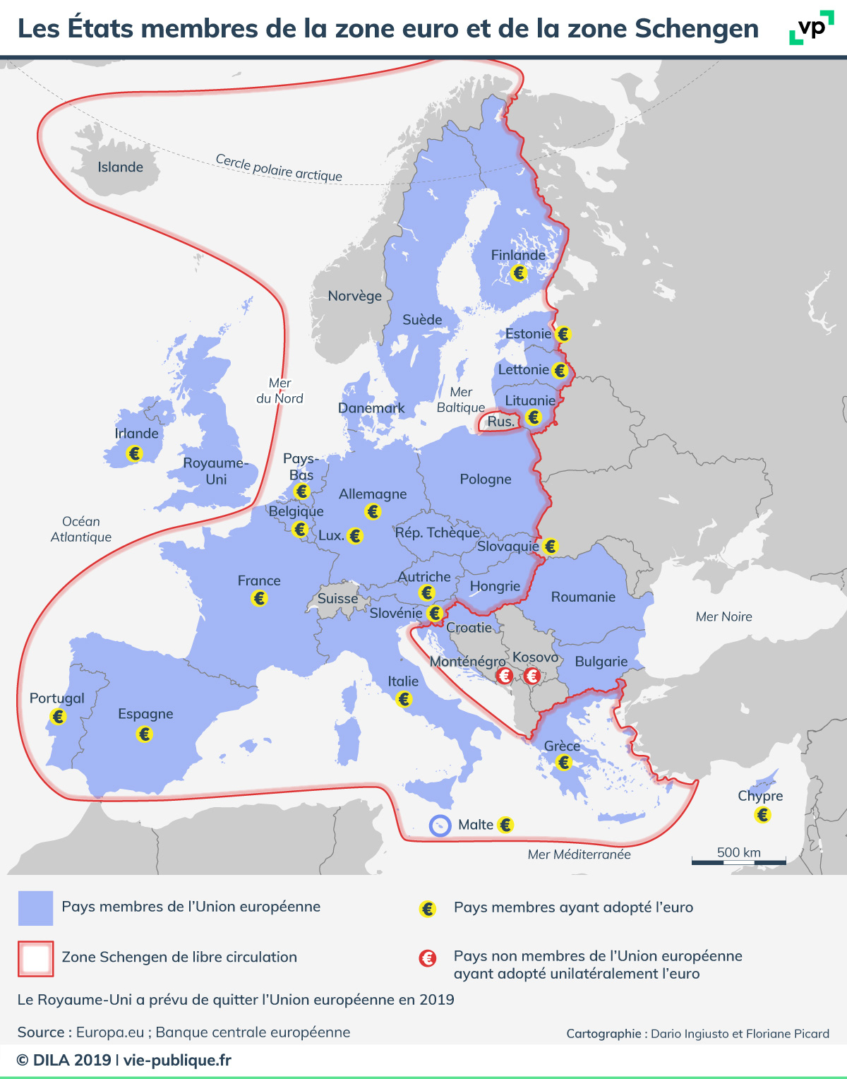 Les États Membres De La Zone Euro Et De La Zone Schengen encequiconcerne Carte Pays Membre De L Ue 