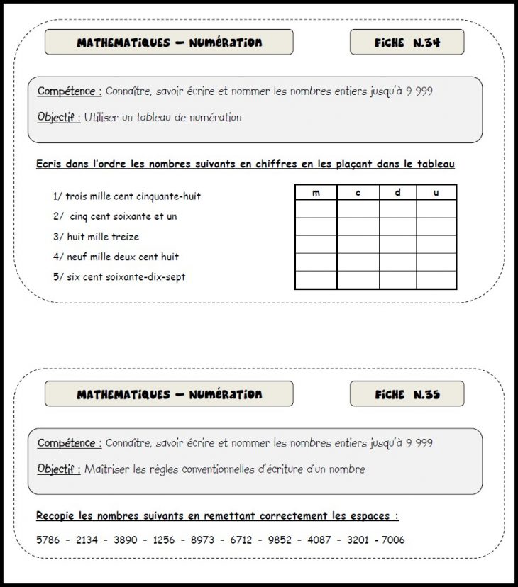 Les Fiches De Mathématiques – Mimiclass à Exercices Maths Ce2 À Imprimer