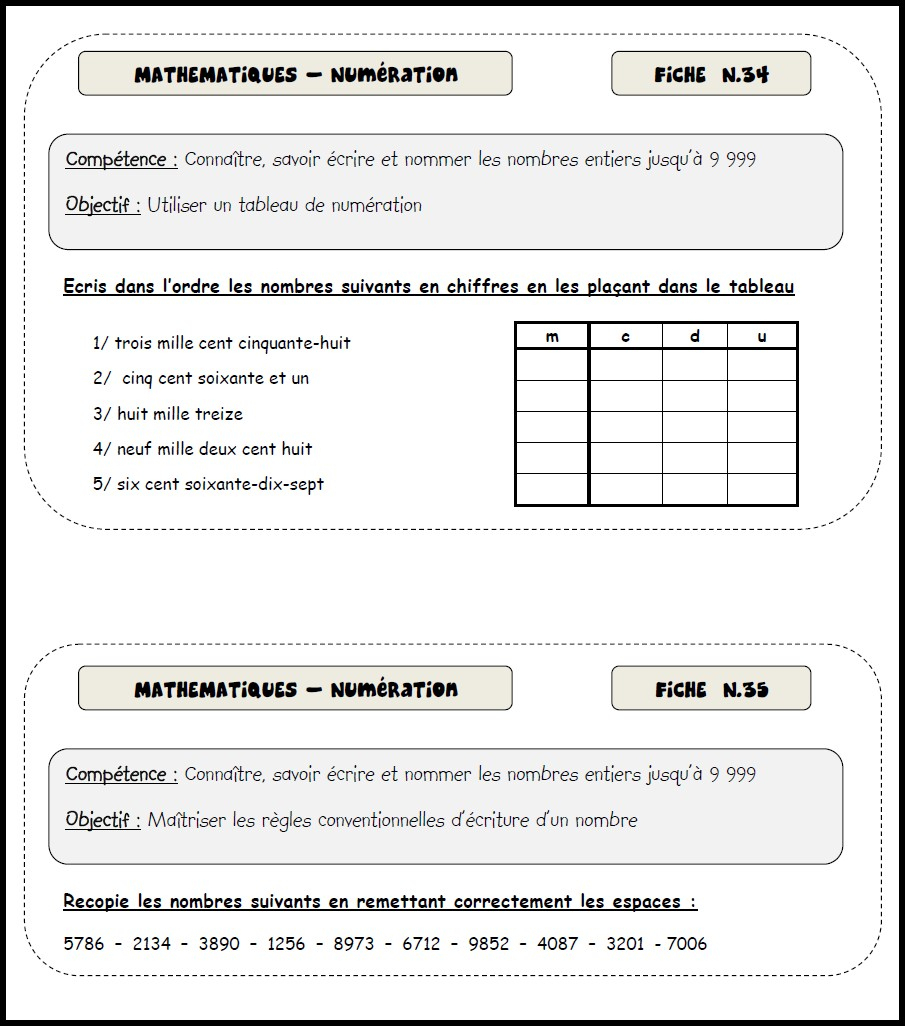 Les Fiches De Mathématiques - Mimiclass à Exercices Maths Ce2 À Imprimer