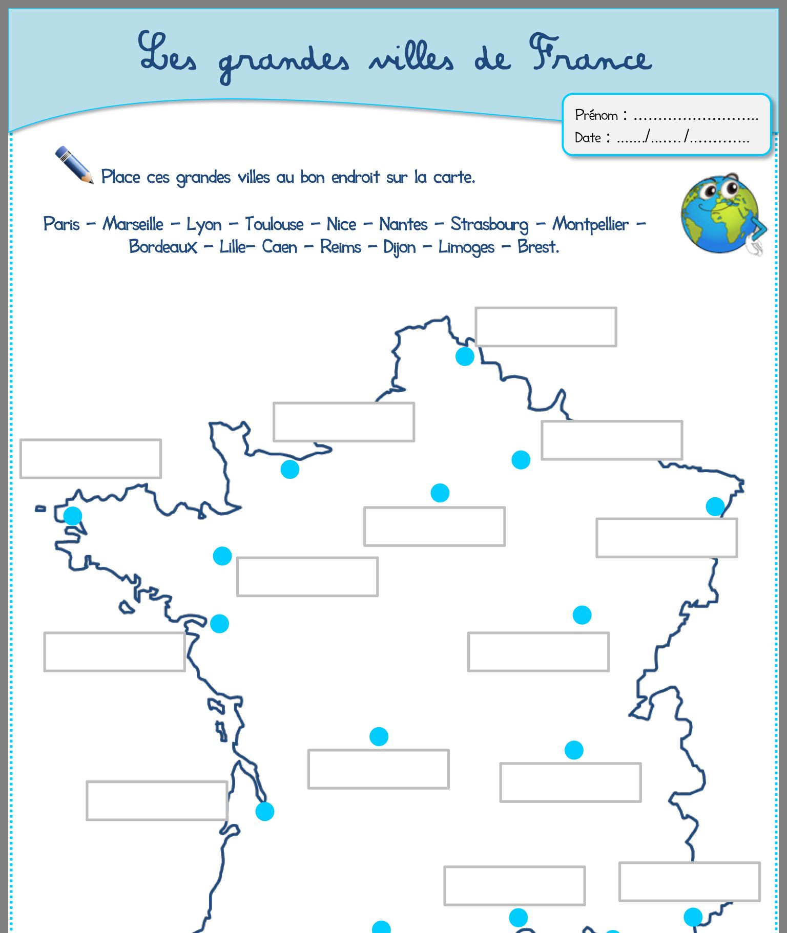 Les Grandes Villes En France | Ville France, Géographie destiné Carte De La France Avec Les Grandes Villes 