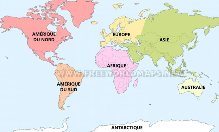 Les Sept Continents – Freeworldmaps tout Carte Du Monde Avec Continent