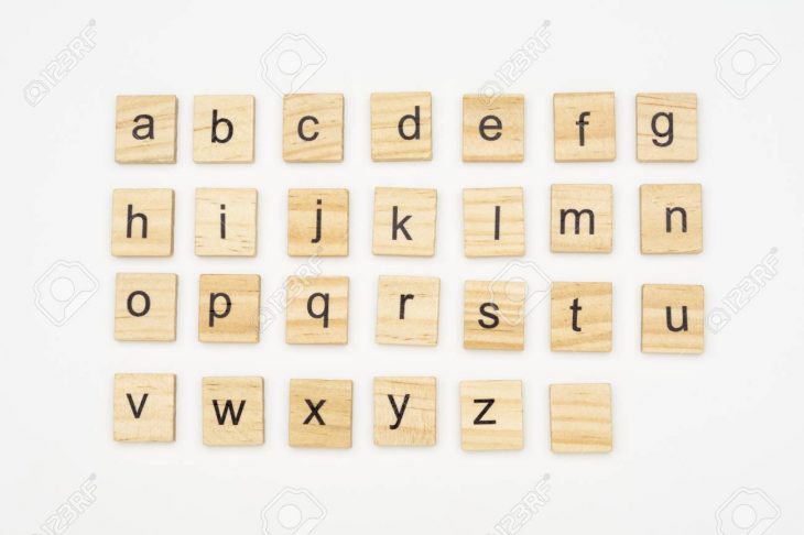 Lettres De L'alphabet Minuscule Sur Des Blocs De Bois, Isolés Sur Fond Blanc destiné L Alphabet Minuscule