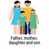 L'icône De Père, De Mère, De Fille Et De Fils Peut Être tout Ux De Fille