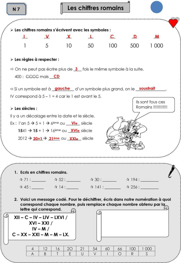 Lire Et Écrire Les Nombres – Pdf Téléchargement Gratuit avec Apprendre Les Chiffres Romains