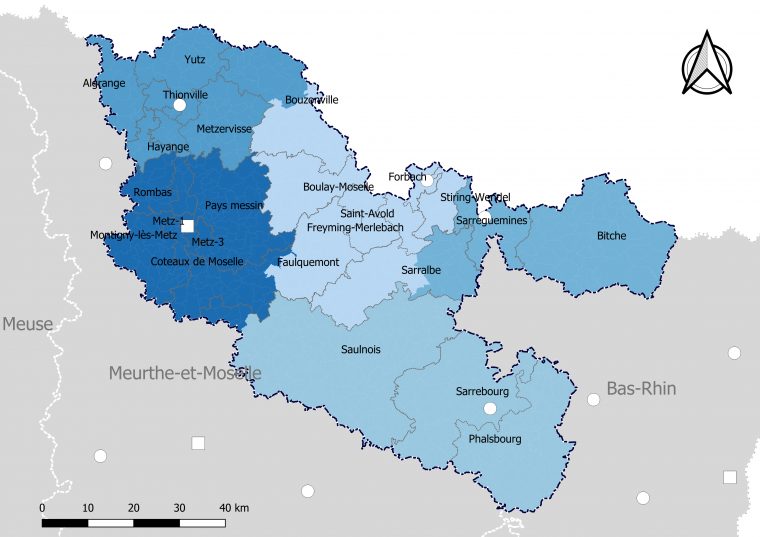 Liste Des Cantons De La Moselle — Wikipédia intérieur Département 57 Carte