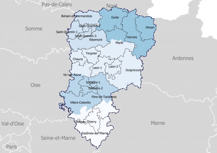 Liste Des Cantons De L'aisne — Wikipédia avec Le Découpage Administratif De La France