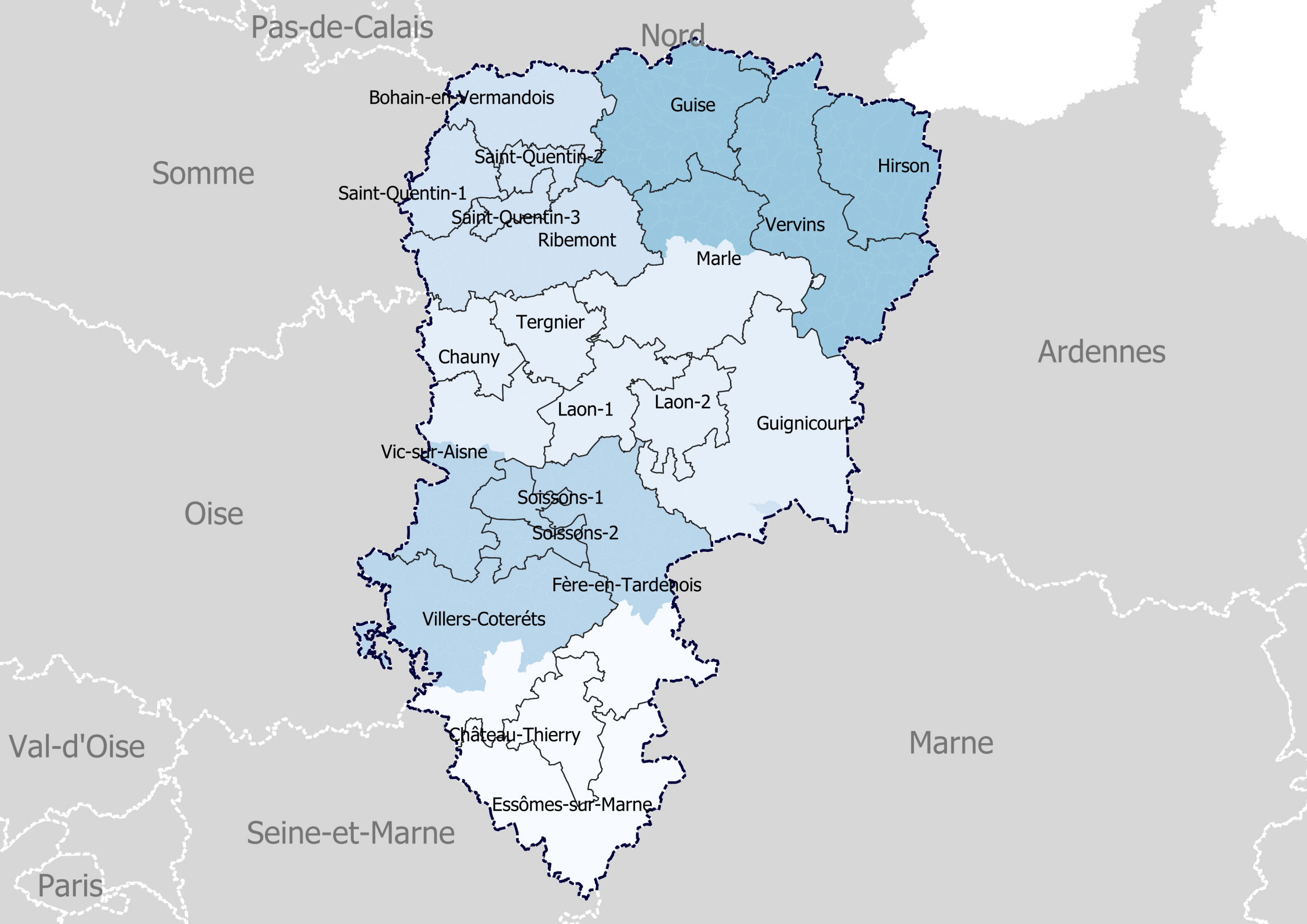 Liste Des Cantons De L'aisne — Wikipédia avec Le Découpage Administratif De La France
