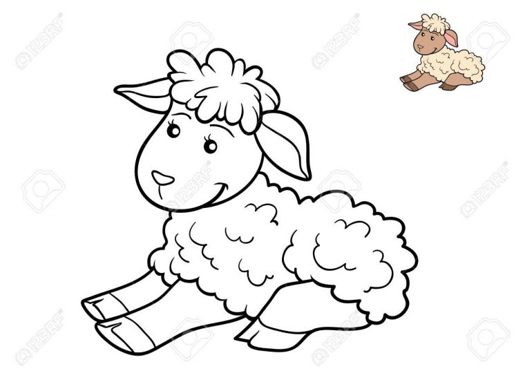 Livre À Colorier Pour Les Enfants, Mouton avec Mouton À Colorier