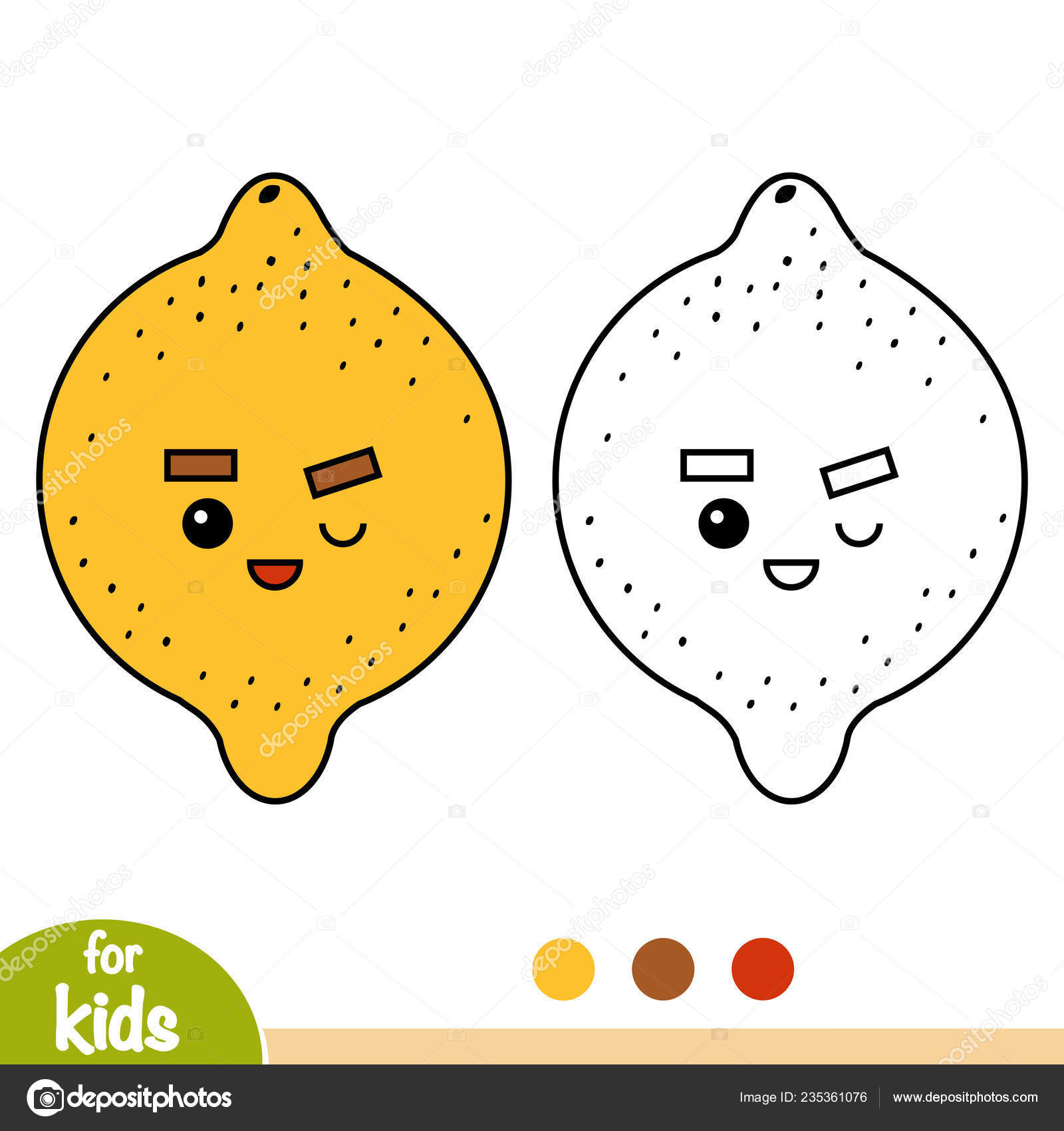 Livre Coloriage Pour Les Enfants Citron Avec Joli Visage avec Cahier De Coloriage Enfant