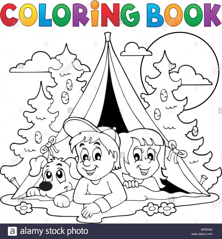 Livre De Coloriage Enfants Camping En Forêt Vecteurs Et serapportantà Cahier De Coloriage Enfant