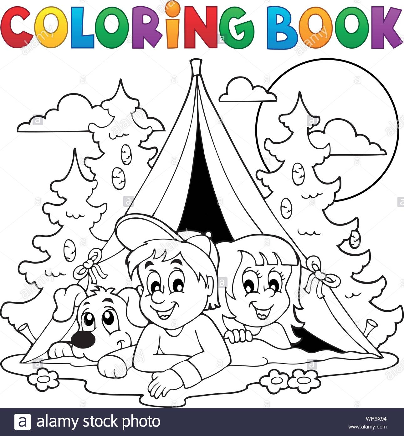 Livre De Coloriage Enfants Camping En Forêt Vecteurs Et serapportantà Cahier De Coloriage Enfant