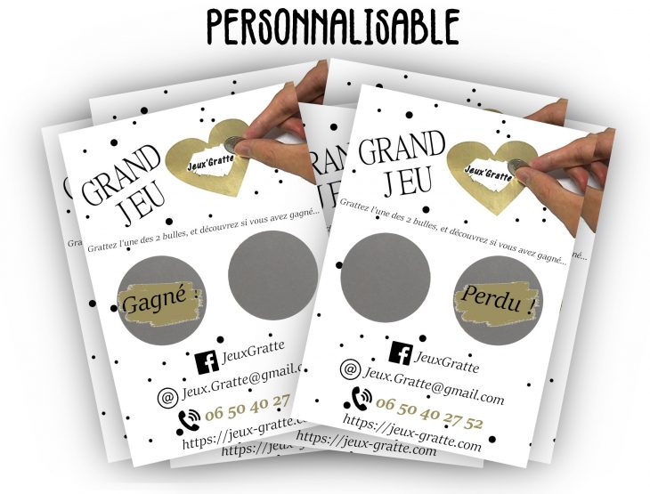 Lot De 50 Cartes À Gratter Personnalisables Pour Vos Actions Commerciales  Modèle Or 2 Bulles dedans Jeux Des Bulles