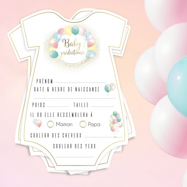 Lot De Jeux Baby Shower Bébé Prédictions Ballons Pastel tout Jeux Bebe Fille