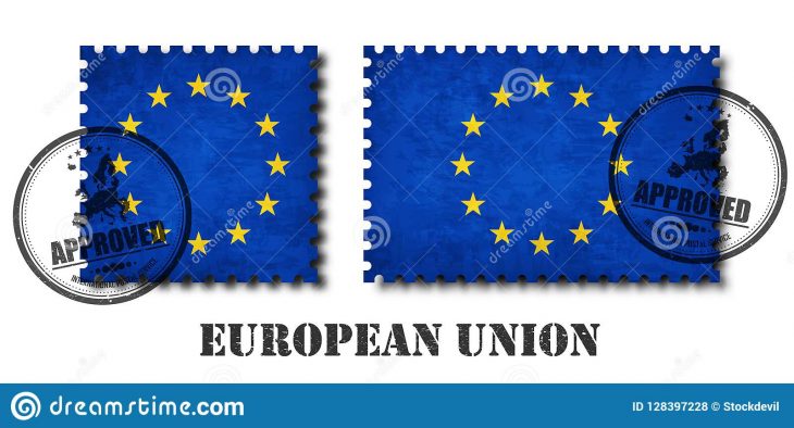 L'ue De Drapeau D'union Européenne Modèlent Le Timbre-Poste encequiconcerne Nom Des Pays De L Union Européenne