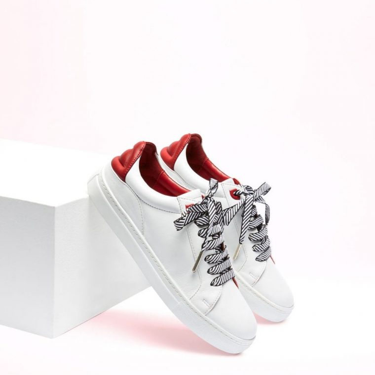 Lulu Guinness – Natasha Leather Trainers – Chalk destiné Lapin Lulu