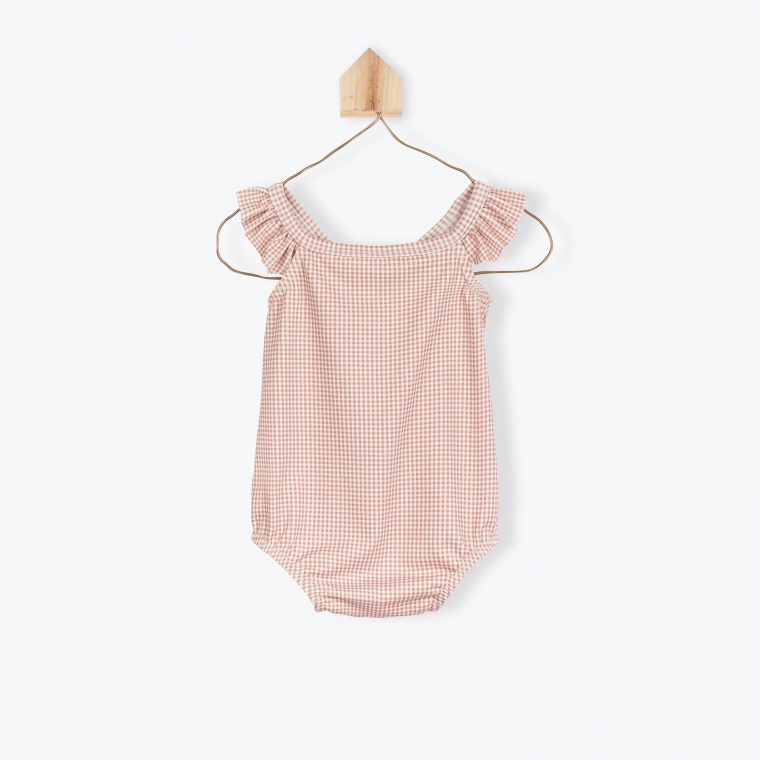 Maillot Pour Bébé 1Pc À Carreaux Vichy Brique avec Brique Pour Bebe