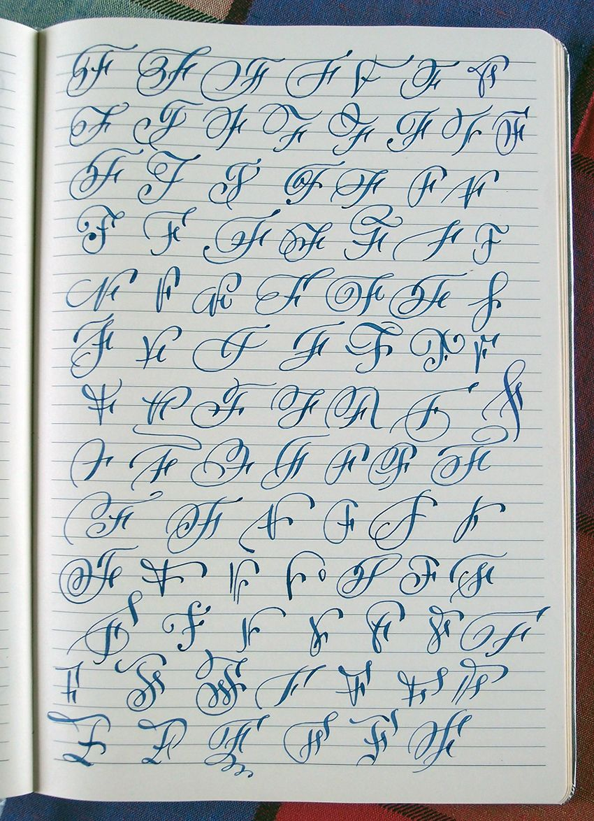 Majuscule F Variants By Polish Calligrapher Barbara Galinska à Majuscule Script