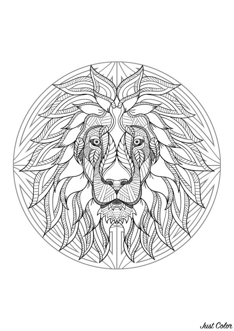 Mandala Tête De Lion 4 – Mandalas Difficiles (Pour Adultes pour Photo De Lion A Imprimer En Couleur