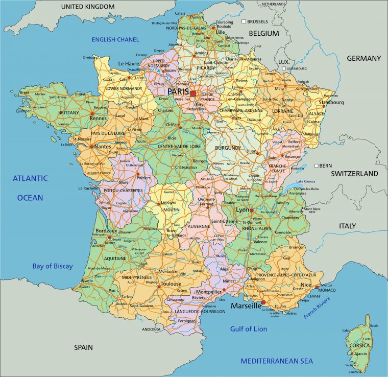 Map France à Map De France Regions