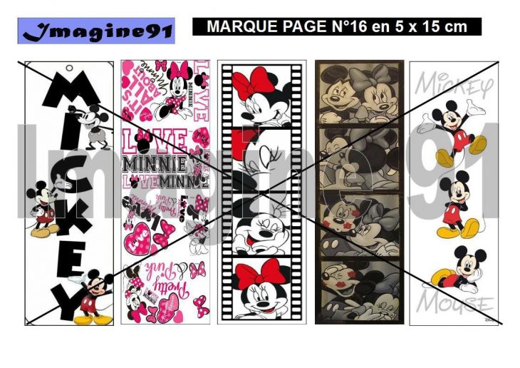 Marque Page N°17 – Mickey Minnie concernant Marque Page À Imprimer