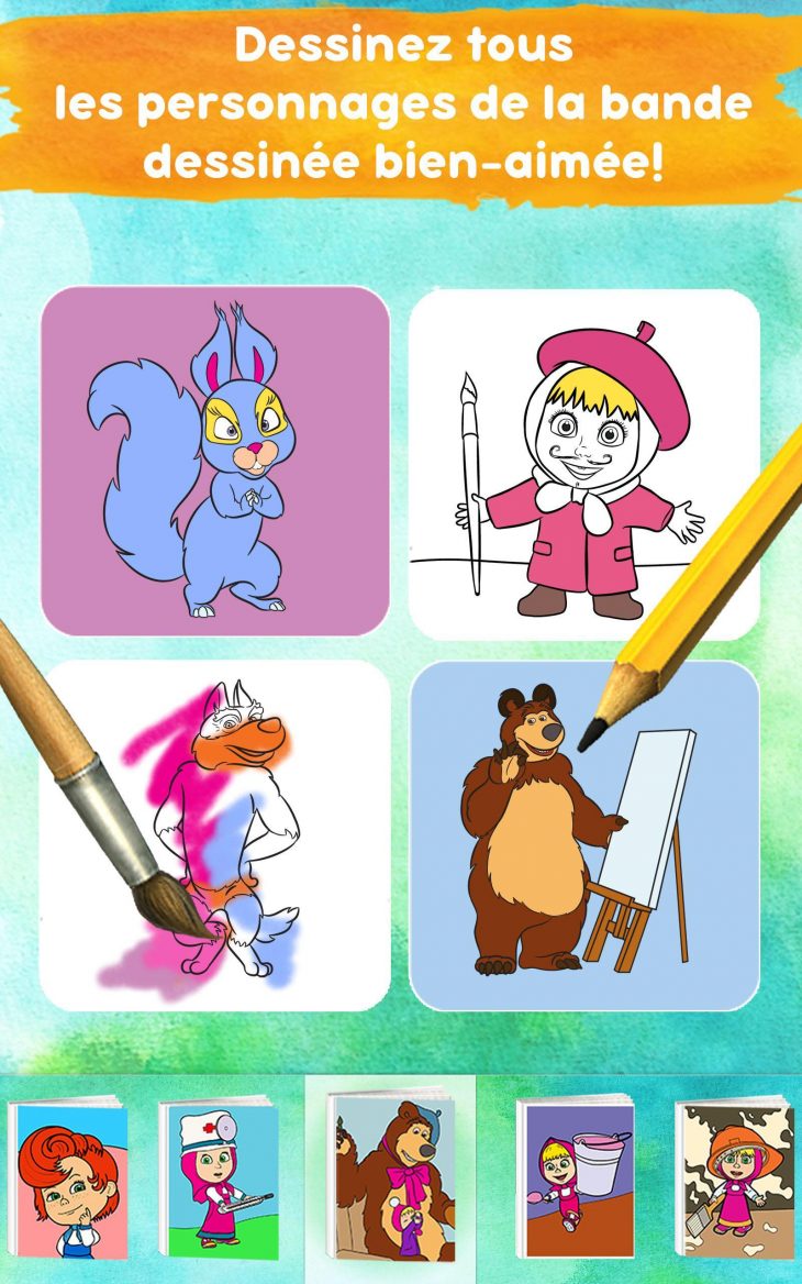 Masha Et Michka: Jeux De Coloriage Enfant Gratuit Pour tout Jeux De Personnage Gratuit