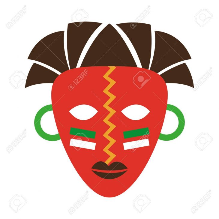 Masque Africain Culture Icône Illustration Vectorielle Conception avec Masque Afriquain