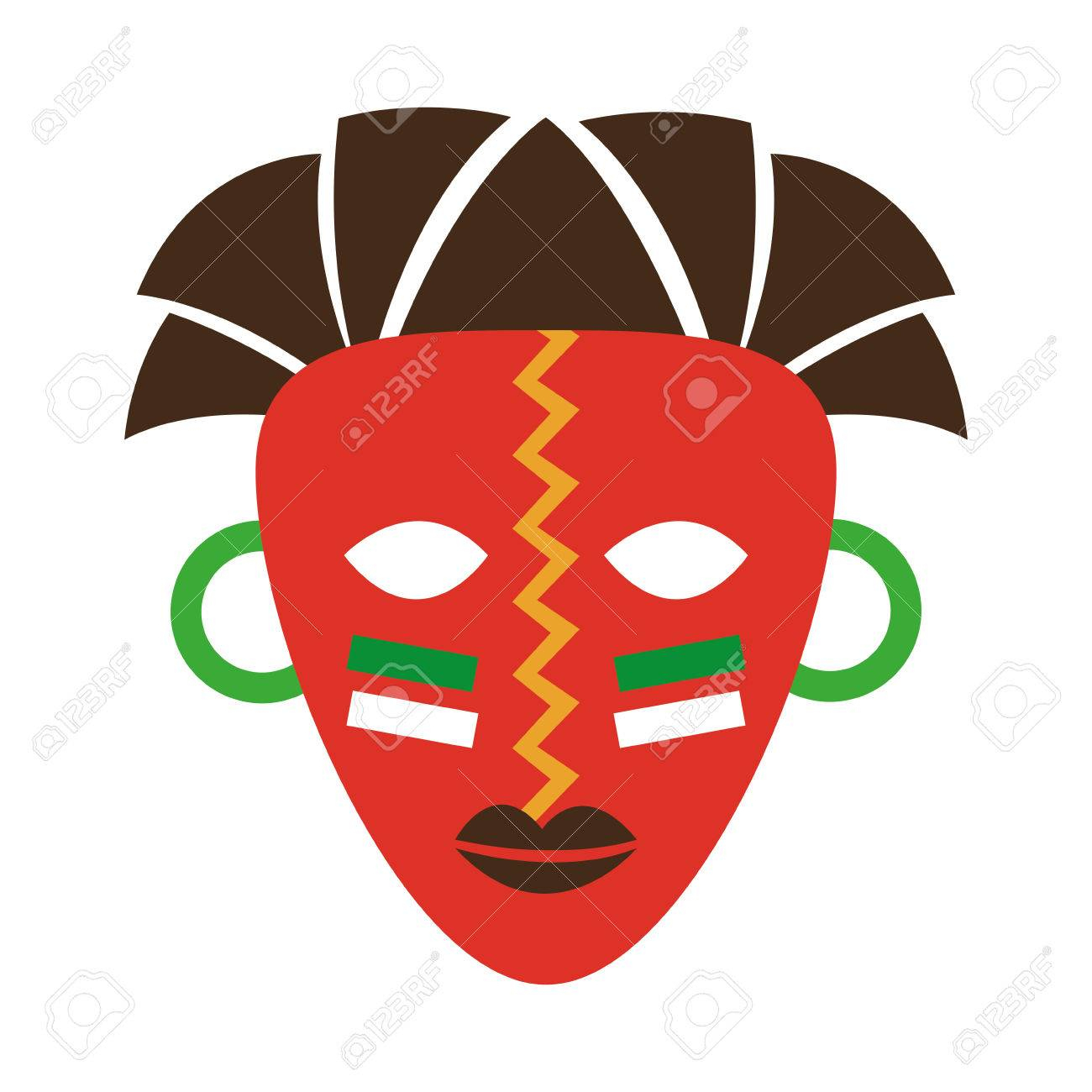 Masque Africain Culture Icône Illustration Vectorielle Conception avec Masque Afriquain