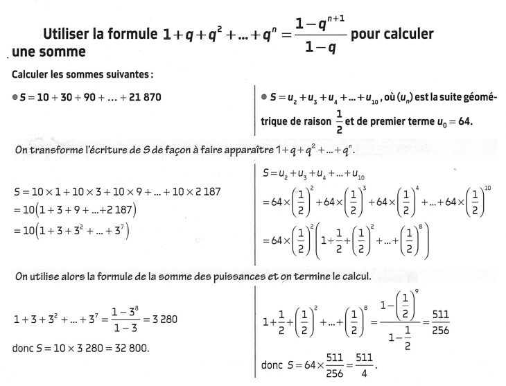 Mathbox – Utiliser La Formule De La Somme Puissances Succéssives pour Exercice De Math Sur Les Puissances