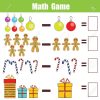 Mathématiques Jeu Éducatif Pour Les Enfants. Apprendre La Soustraction  Feuille De Calcul Pour Les Enfants, Thème De Noël dedans Jeu Calcul Enfant