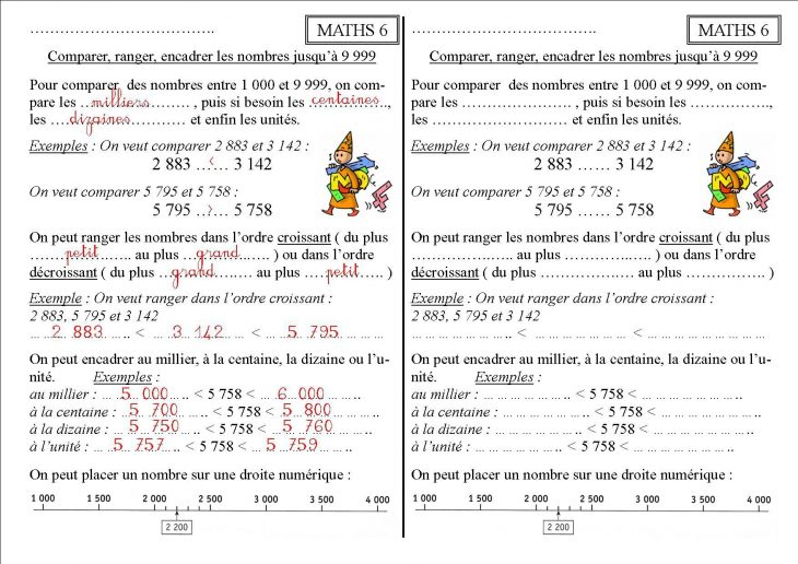 Maths 6 Ce2 : Comparer, Ranger, Encadrer Les Nombres De 1 intérieur Exercices Maths Ce2 À Imprimer