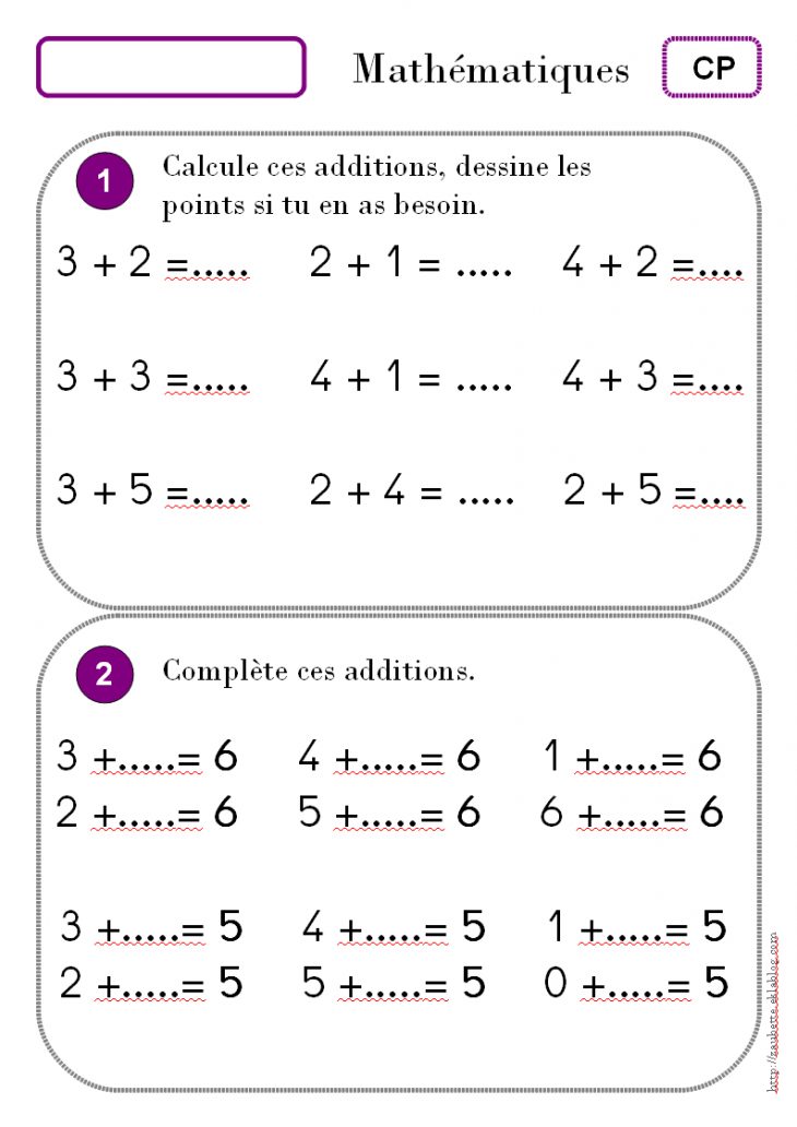 Maths Cp – Zaubette avec Fiche D Exercice Cp