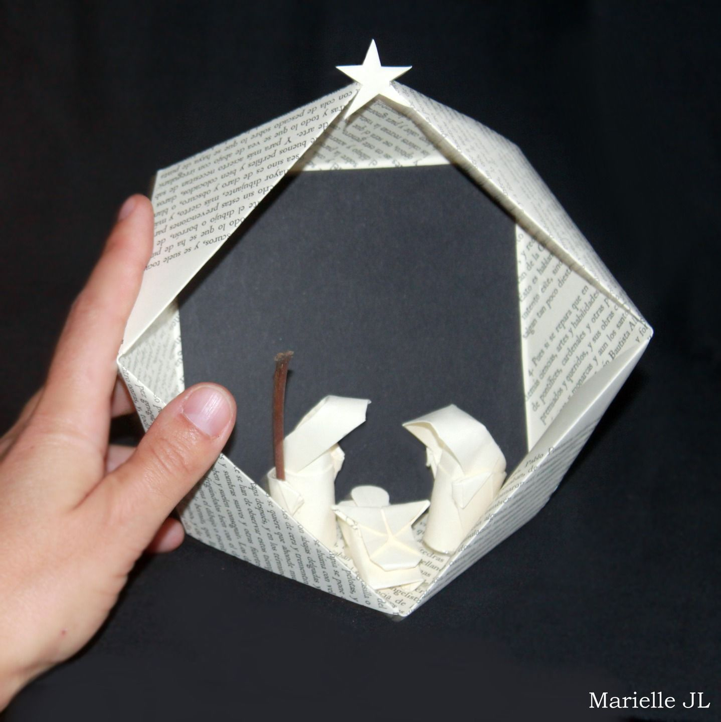 Mini Crèche En Papier, Cadeau De Noël, Petite Crèche De Noël avec Papier Creche Noel
