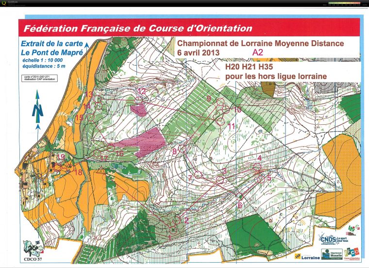 Mon Archive Numérique De Cartes D'orientation :: Nationale intérieur Département 57 Carte