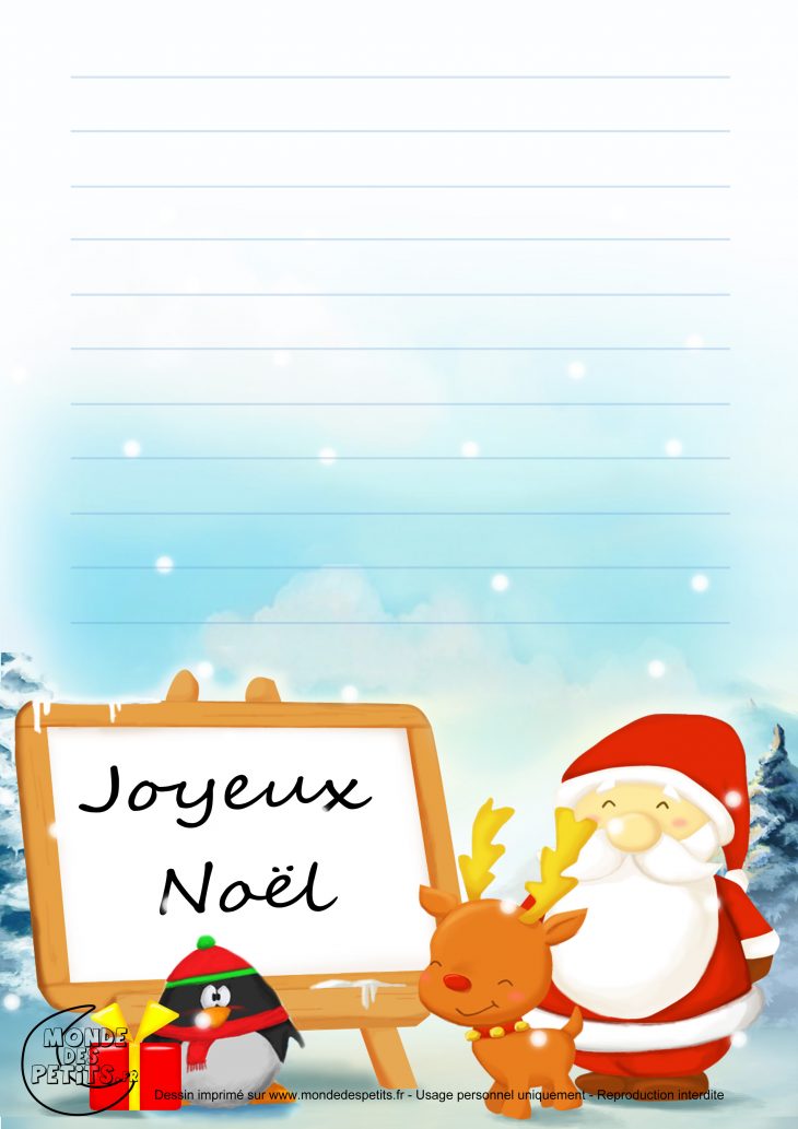 Monde Des Petits – Papier À Lettre destiné Papier À Lettre Père Noel À Imprimer Gratuitement