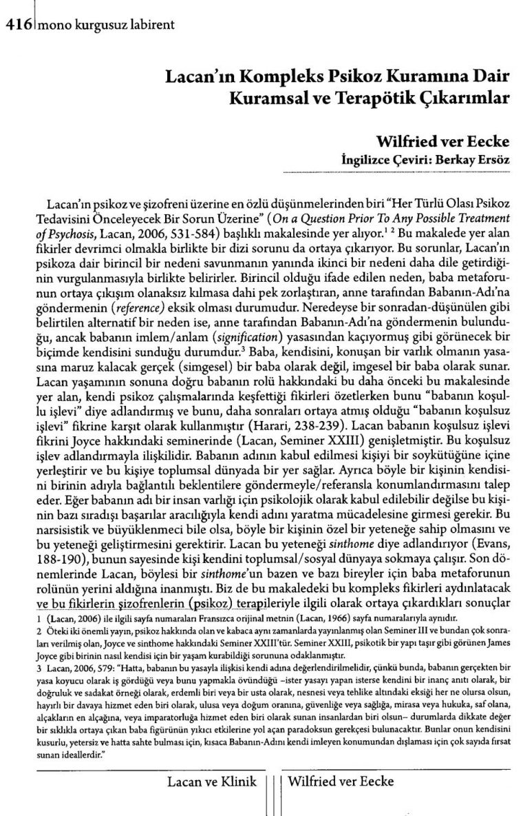 Monokl – Sayı 6-7 – 2009 Yaz (Lacan Seçkisi Sayısı) Kısım 2 à Mot Mystere