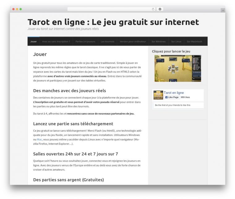 Morphic WordPress Theme By Cs Themes – Tarot-En-Ligne.fr encequiconcerne Jeux Internet Gratuit Francais