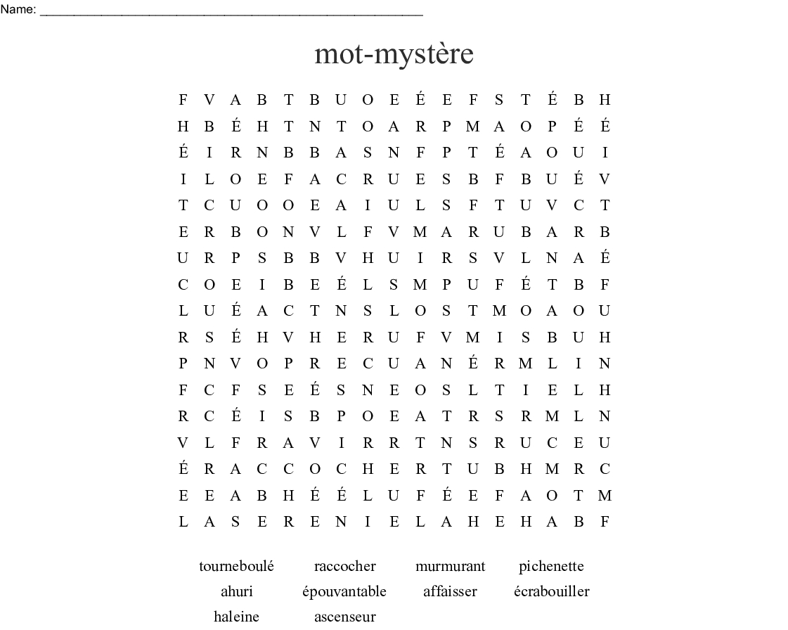 Mot-Mystère Word Search - Wordmint pour Mot Mystere 