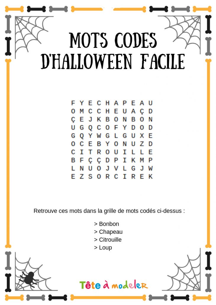 Mots Codés Halloween #2 – Un Jeu À Imprimer De Tête À Modeler dedans Mots Codés À Imprimer