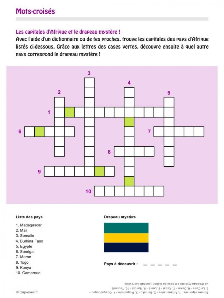 Mots Croisés – Fichier Pdf à Mot Croisé Aide