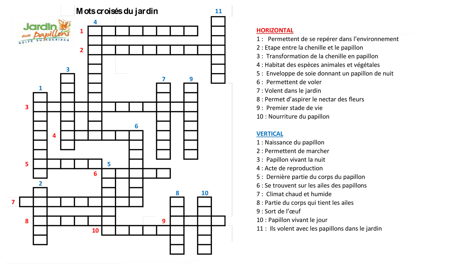 Mots-Croisés - Le Jardin Aux Papillons concernant Un Mot Croisé