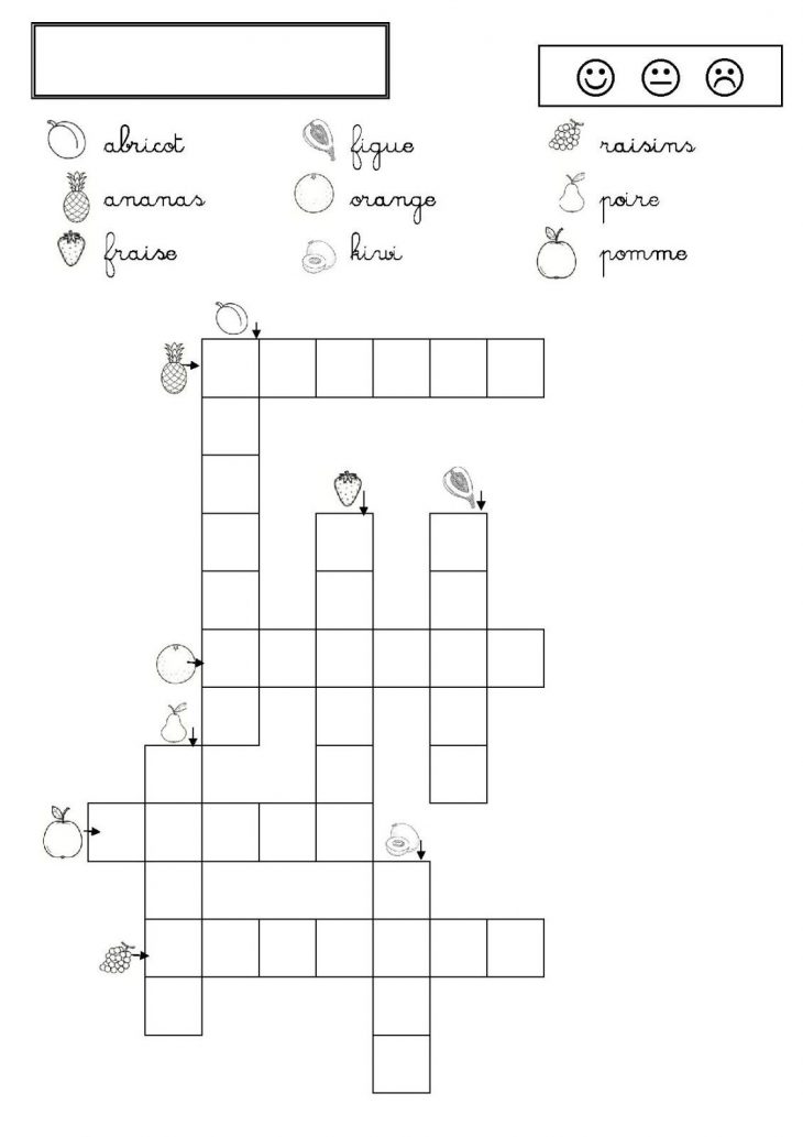 Mots Fléchés Fruits – Chez Camille intérieur Mots Croisés Maternelle