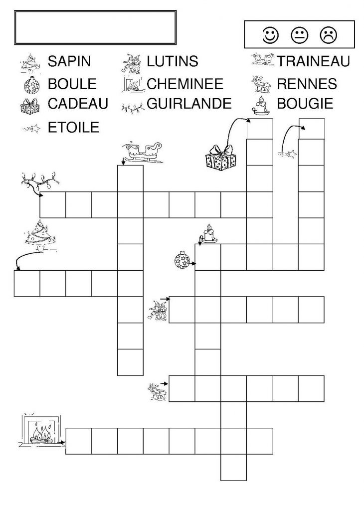 Mots Fléchés Noël | Français | Christmas Worksheets, French à Mots Croisés Maternelle