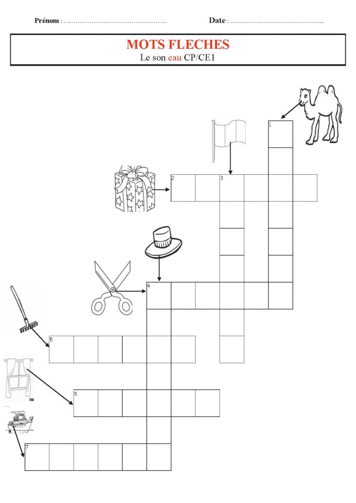 Mots Fléchés Sons Et Syllabescp,ce1,ce2, Écrire Des Mots pour Aide Aux Mots Croisés Et Mots Fléchés