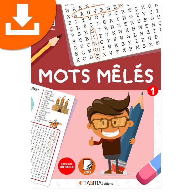 Mots Mêlés 1 Niveau Difficile Magma Éditions – Produit Téléchargeable destiné Mots Croisés Difficiles Gratuits À Imprimer